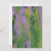 Uitnodiging tot Paarse en groene artistieke bruilo (Achterkant)