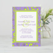 Uitnodiging tot Paarse en groene oprollen (Staand voorkant)