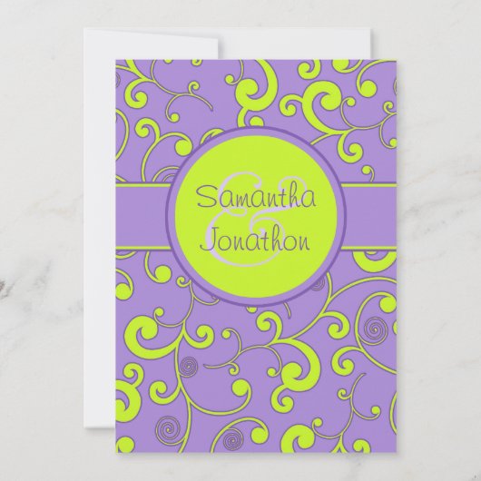 Uitnodiging tot Paarse en groene oprollen (Achterkant)