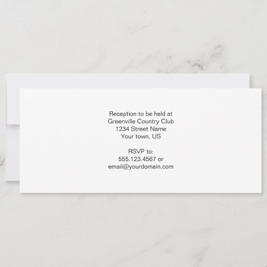 Uitnodiging tot Paarse en witte bruiloft (Achterkant)