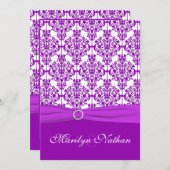 Uitnodiging tot Paarse en witte bruiloft (Voorkant / Achterkant)