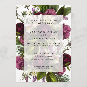 Uitnodiging tot Paarse Floral Wedding