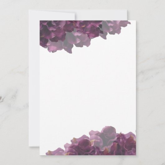 Uitnodiging tot Paarse Floral Wedding (Achterkant)