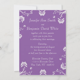 Uitnodiging tot Paarse Floral Wedding