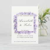 Uitnodiging tot Paarse Floral Wedding (Staand voorkant)