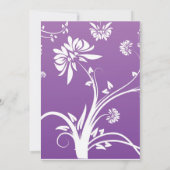 Uitnodiging tot Paarse Floral Wedding (Achterkant)