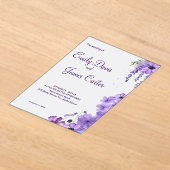 Uitnodiging tot Paarse Floral Wedding (Laagn)