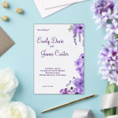 Uitnodiging tot Paarse Floral Wedding (Insitu (Huwelijk))
