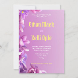 Uitnodiging tot Paarse Floral Wedding