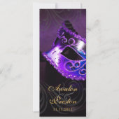 Uitnodiging tot Paarse Masquerade Wedding Program (Voorkant)