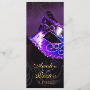 Uitnodiging tot Paarse Masquerade Wedding Program
