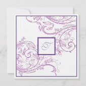 Uitnodiging tot Paarse monogram bruiloft (Achterkant)