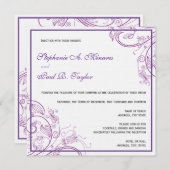 Uitnodiging tot Paarse monogram bruiloft (Voorkant / Achterkant)