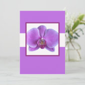 Uitnodiging tot Paarse Orchid Wedding (Staand voorkant)