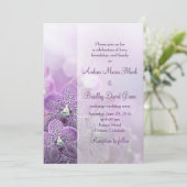 Uitnodiging tot Paarse Orchid Wedding (Staand voorkant)