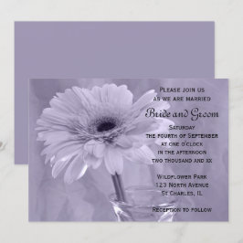 Uitnodiging tot Paarse tintted Daisy Wedding