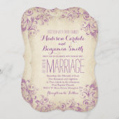  uitnodiging tot Paarse weddenschappen met een ele (Voorkant / Achterkant)