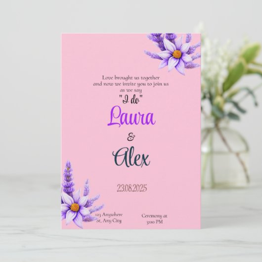 Uitnodiging tot Paarse weduwen (Staand voorkant)