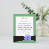 Uitnodiging tot Paarse zwarte ribbon bruiloft (Staand voorkant)