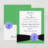 Uitnodiging tot Paarse zwarte ribbon bruiloft (Voorkant / Achterkant)