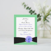 Uitnodiging tot Paarse zwarte ribbon bruiloft (Staand voorkant)