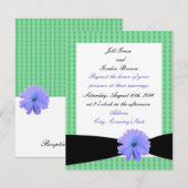 Uitnodiging tot Paarse zwarte ribbon bruiloft (Voorkant / Achterkant)