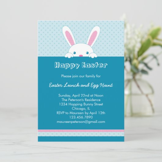 Uitnodiging tot paasbunny (Staand voorkant)