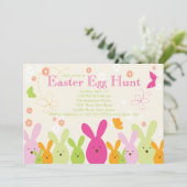 Uitnodiging tot paasbunny Egg Hunt Easter (Staand voorkant)