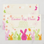 Uitnodiging tot paasbunny Egg Hunt Easter (Voorkant / Achterkant)
