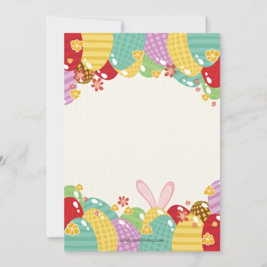 Uitnodiging tot paasbunny Egg Hunt Easter (Achterkant)