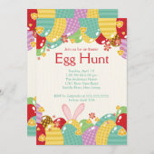 Uitnodiging tot paasbunny Egg Hunt Easter (Voorkant / Achterkant)
