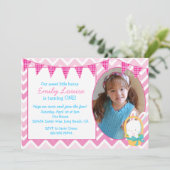 Uitnodiging tot paasbunny Girl Birthday (Staand voorkant)