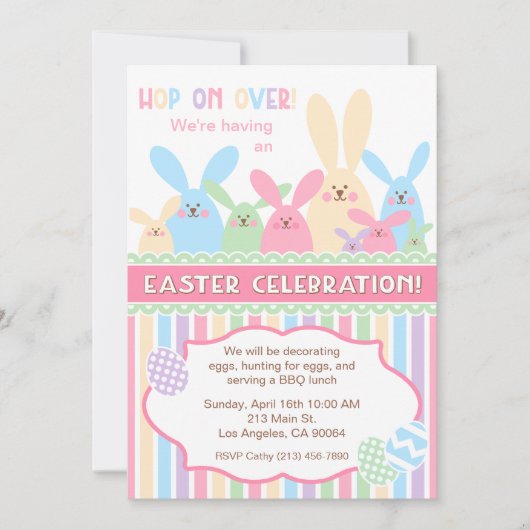 Uitnodiging tot paasfeest bij paasfeest (Voorkant)