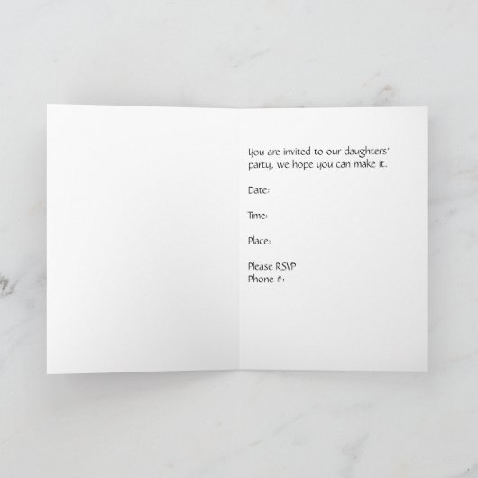 Uitnodiging tot partij voor een kind van 4 jaar ou (Binnen)