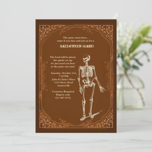 Uitnodiging tot partijstijl Halloween (Staand voorkant)