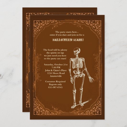 Uitnodiging tot partijstijl Halloween (Voorkant / Achterkant)