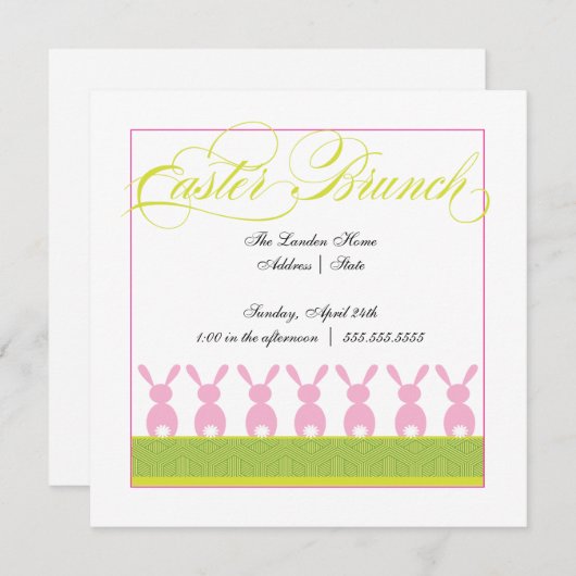 Uitnodiging tot Pasen-Brunch (Voorkant / Achterkant)