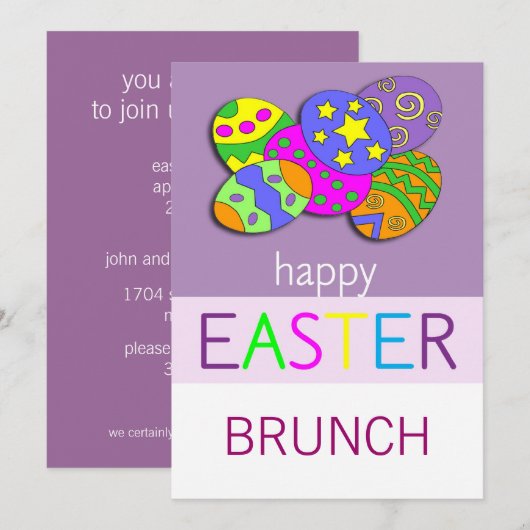 Uitnodiging tot Pasen-Brunch (Voorkant / Achterkant)