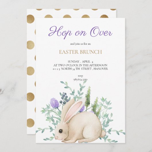 Uitnodiging tot Pasen-Brunch (Voorkant / Achterkant)