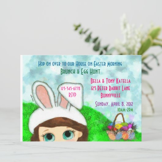 Uitnodiging tot Pasen-Brunch (Staand voorkant)