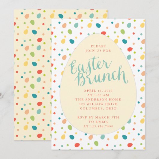 Uitnodiging tot Pasen-Brunch (Voorkant / Achterkant)