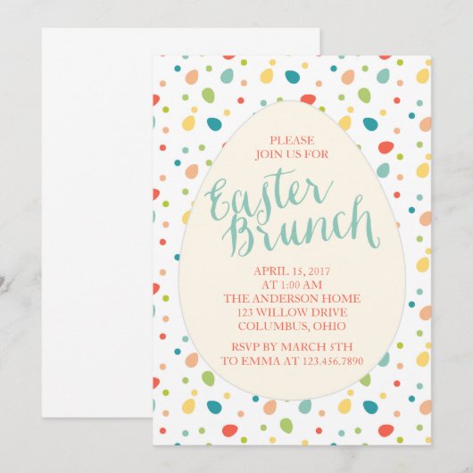 Uitnodiging tot Pasen-Brunch (Voorkant / Achterkant)