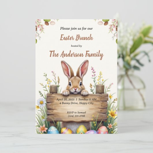 Uitnodiging tot Pasen-Brunch (Staand voorkant)