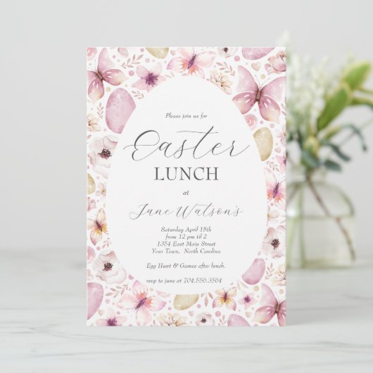 Uitnodiging tot Pasen Brunch, Uitnodiging tot Pase (Staand voorkant)