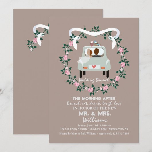 Uitnodiging tot Passen getrouwd na het huwelijk (Voorkant / Achterkant)