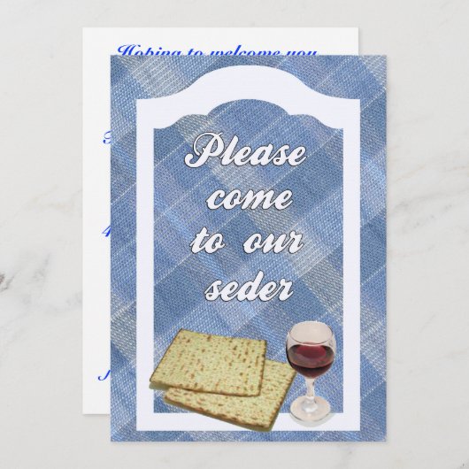 Uitnodiging tot Passover Seder (Voorkant / Achterkant)
