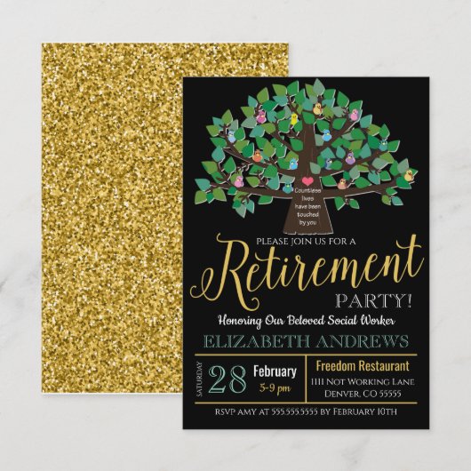 Uitnodiging tot pensionering (Voorkant / Achterkant)