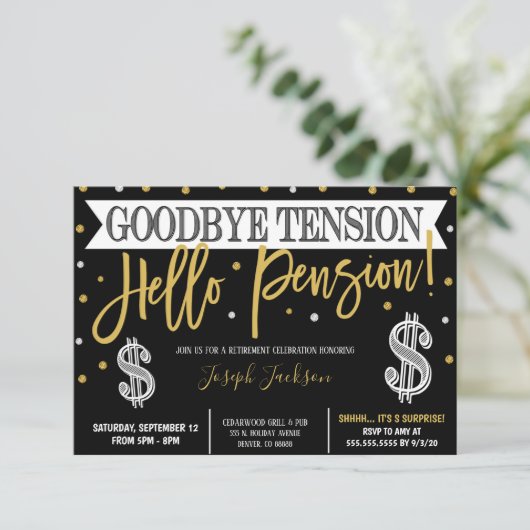 Uitnodiging tot pensionering (Staand voorkant)