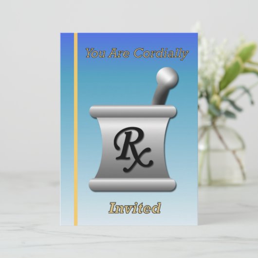 Uitnodiging tot pensionering apotheker (Staand voorkant)