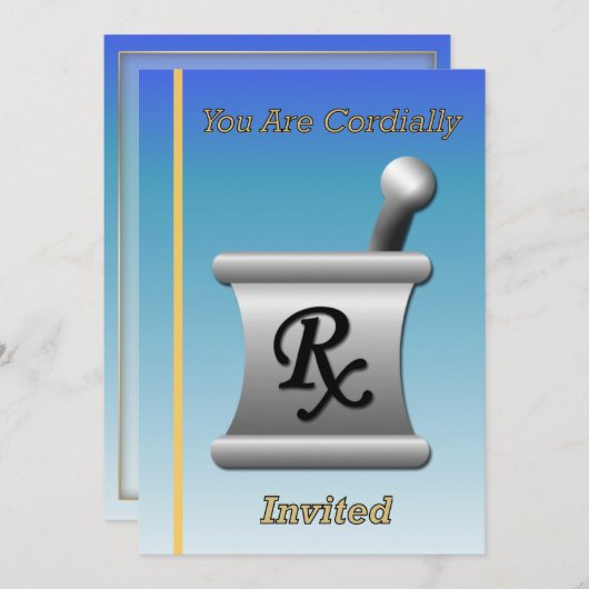 Uitnodiging tot pensionering apotheker (Voorkant / Achterkant)